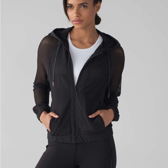 lululemon athletica Black Mesh Bomber Jacket - Picture 2 of 3